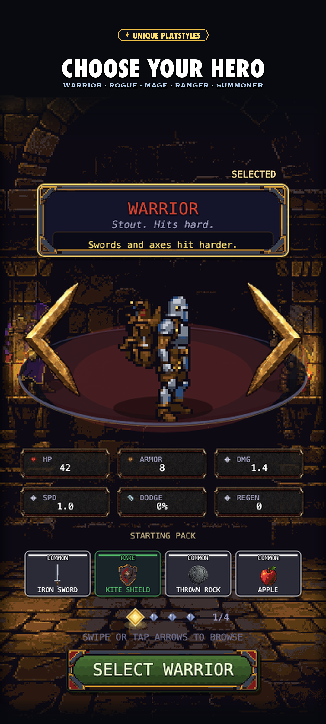 Character Selection in Backpack Ascendancy
